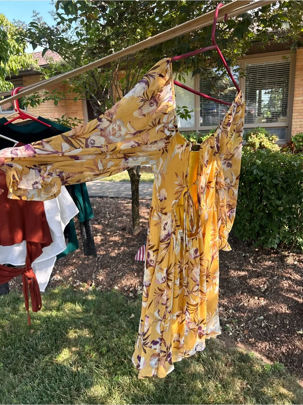 Women’s Floral Midi Dress - Yellow Floral